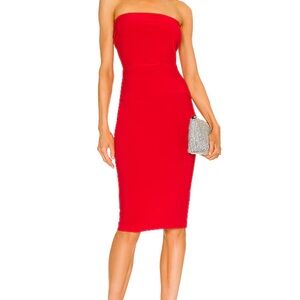 Norma Kamali/Revolve Red Strapless Bodycon Dress